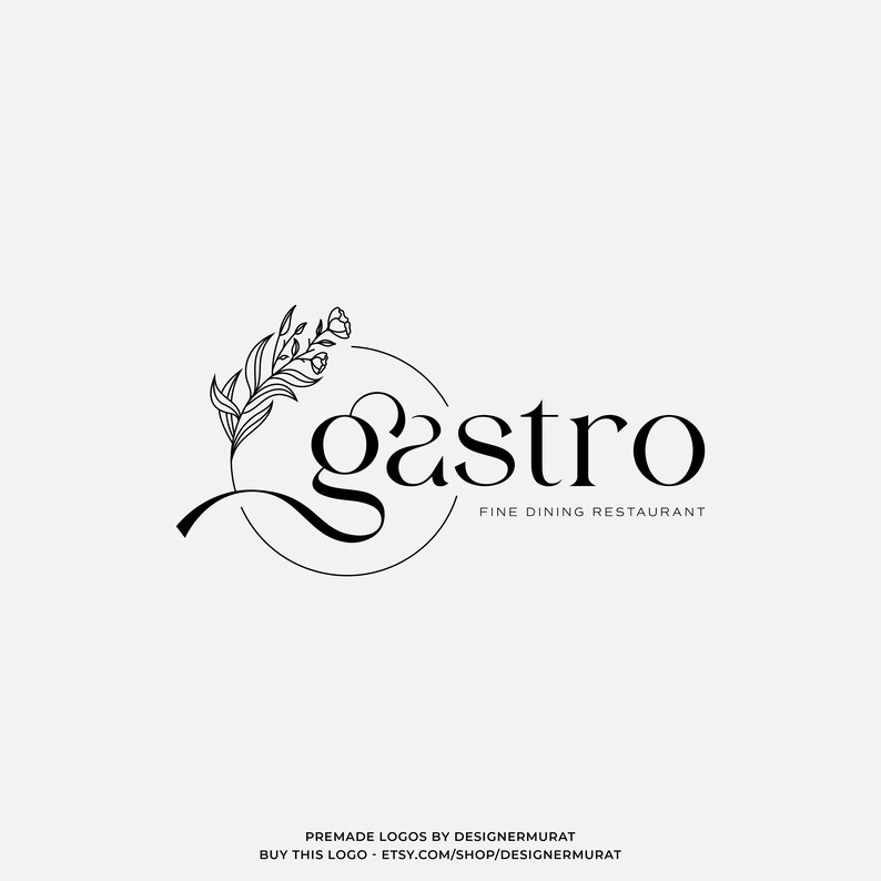 Premade Flower Boutique Logo Design Template Feminine Beauty Etsy