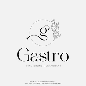 Modelo de design de logotipo floral pré-fabricado, designer de logotipo de beleza feminina moderna, logotipo de loja de flores minimalista, criador de logotipo de boutique de monograma de letras
