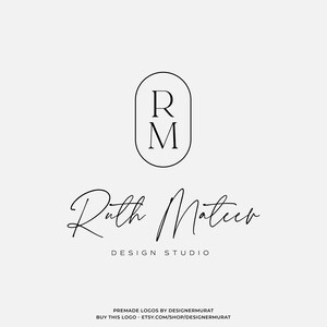Modelo de design de logotipo de monograma pré-fabricado, designer de marca de texto de empresa de logotipo minimalista, logotipo de negócios com iniciais modernas, criador de logotipo de marca de letra