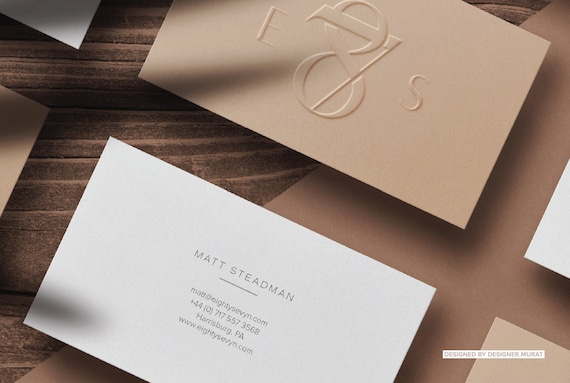 Minimal Luxury Navy Blue Silver Monogram Business Card