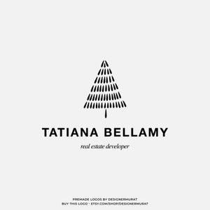 Modello di design del logo aziendale dell'hotel minimalista di airbnb minimalista premade, logo moderno del broker immobiliare, logo professionale, logo dell'albero di pino