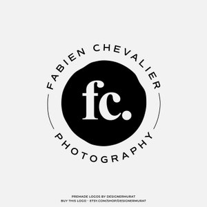 Design de logotipo de carimbo de círculo de iniciais de nome moderno pré-fabricado, logotipo de empresa de fotografia personalizada, logotipo de monograma elegante, logotipo de agência imobiliária