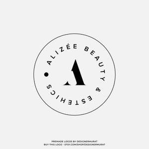 Design de logotipo de monograma de círculo de estilista de cabelo elegante pré-fabricado, logotipo de iniciais de letras de nome minimalista personalizado, logotipo de boutique de moda, logotipo de beleza