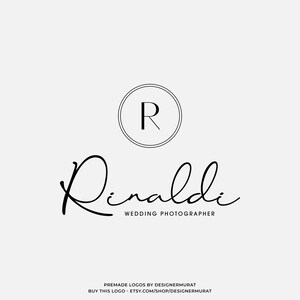 Design de logotipo de monograma elegante minimalista pré-fabricado, logotipo de fotógrafo de casamento de luxo, iniciais de letras de nome, logotipo de joias, logotipo de boutique de moda