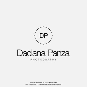 Design de logotipo de fotógrafo minimalista pré-fabricado, logotipo de monograma de círculo personalizado, iniciais de letras de nome modernas, logotipo de empresa, logotipo de texto profissional