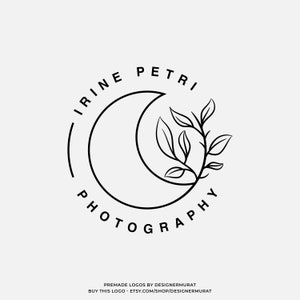 Minimalist Moon Leaf Logo Design: Feminine Business Template