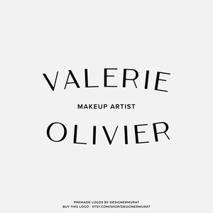 Premade Modern Text Logo Design Template, Minimalist Luxury Elegant Fashion Blog Logo, Clothing Boutique Logo, Feminine Makeup Artist Logo
