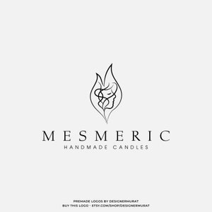 Premade Candle Company Logo Design: Feminine Flame Branding