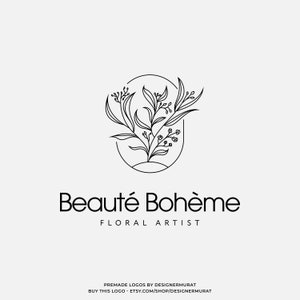Premade Floral Logo Design: Feminine Boutique Branding