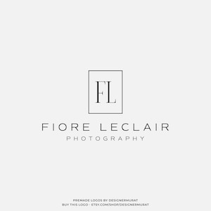 Design de logotipo de fotógrafo de monograma de luxo pré-fabricado, iniciais de nome minimalistas personalizadas, logotipo de marca de 2 letras, logotipo da empresa, logotipo de negócios elegante