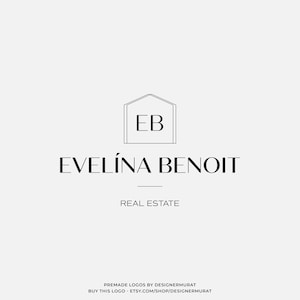 Minimalist House Logo Design: Premade Real Estate Monogram