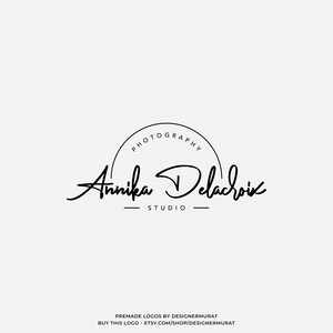 Vorgefertigte handgeschriebene Fotografen Logo Design Vorlage, Script Fashion Boutique Logo, Minimalist Kleidung Markenlogo, Schmuck Business Logo
