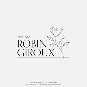 Premade Flower Boutique Logo: Minimalist Brand Design