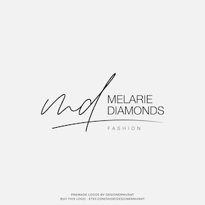 Modelo de design de logotipo de iniciais manuscritas pré-fabricadas, kit de marca de negócios de logotipo manuscrito feminino, criador de logotipo de marca de letras mínimas, logotipo de texto