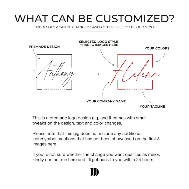 Premade Minimalist Circular Script Logo Design Template - Etsy