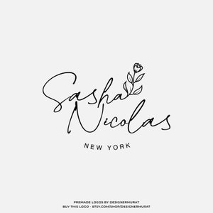 Vorgefertigtes minimalistisches Floral Logo Design Template, handgeschriebenes Logo, Feminines Script Logo, Flower Leaves Logo, Fotografen Logo, Beauty Logo
