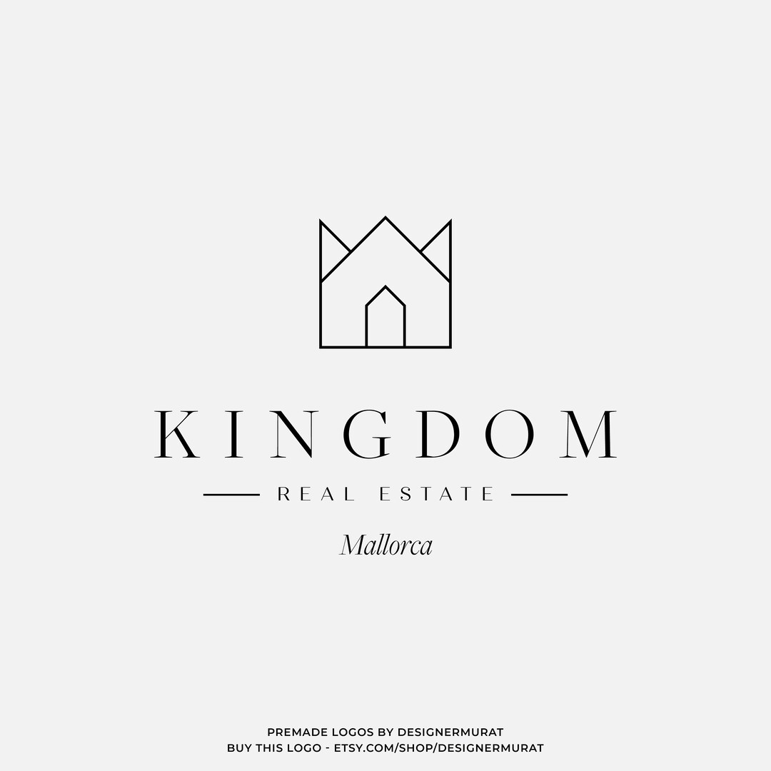 Premade King Real Estate Business Logo Design Template, Realtor Company