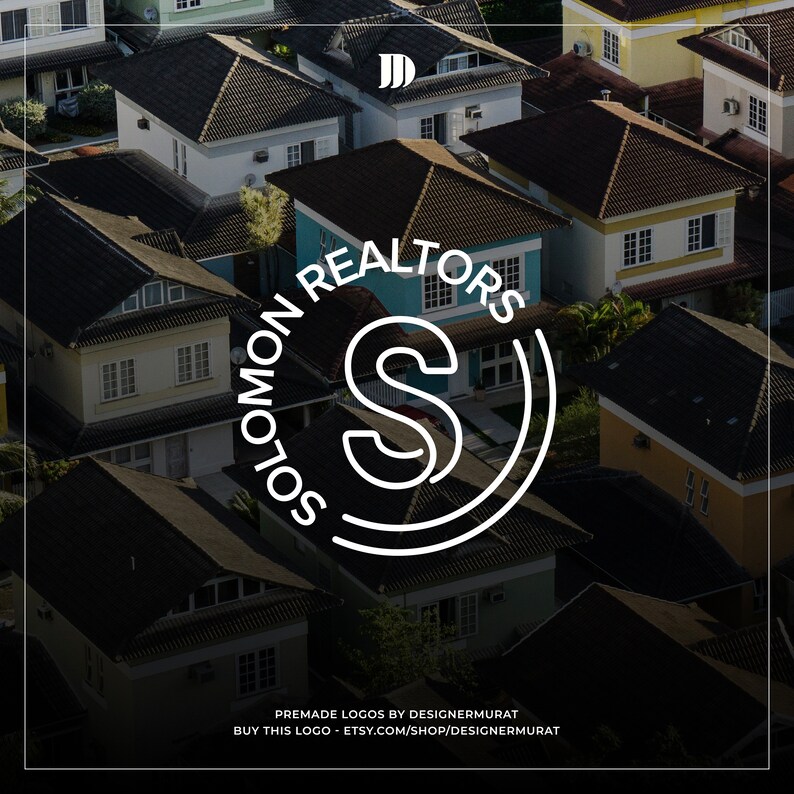 Modern Realtor Monogram Logo: Minimalist Real Estate Initial Design - Etsy