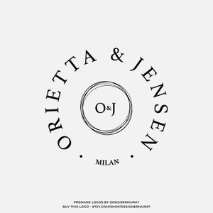 Design de logotipo de círculo de monograma moderno pré-fabricado, logotipo de iniciais de letras de fotografia personalizada, logotipo de empresa de corretor de imóveis, logotipo de boutique de beleza feminina