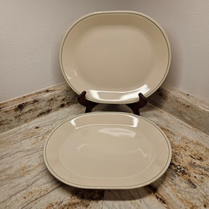 Calico Rose Corelle Platter, Sage Green Band 12&quot; Platter