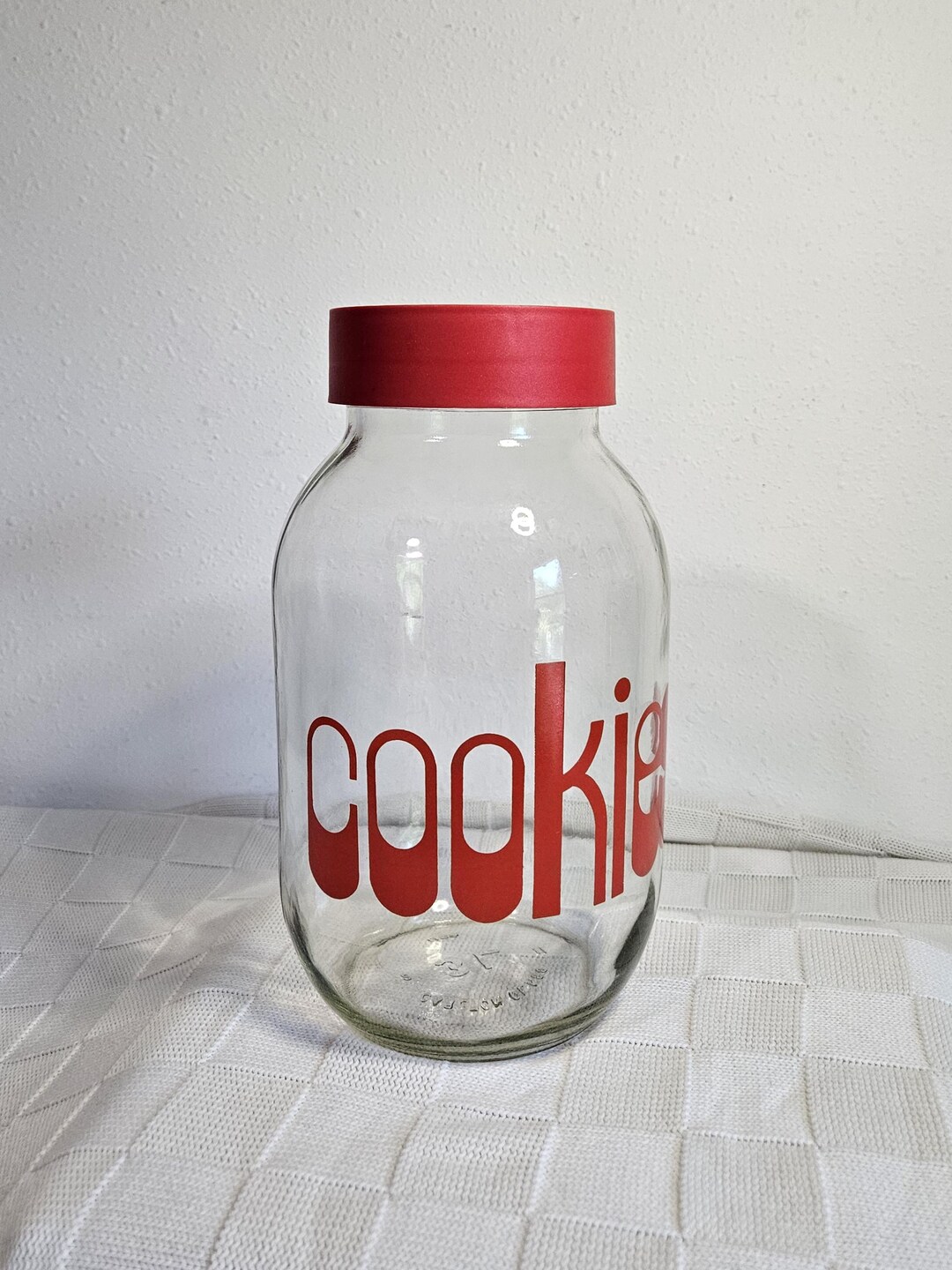 Lettering Jars 1970s Red Lettering Cookie Jar: Funky Font, 3 Liter - Etsy