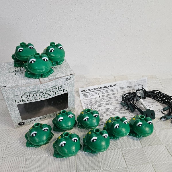 Frog String Lights, Green Frog Outdoor Patio Lights