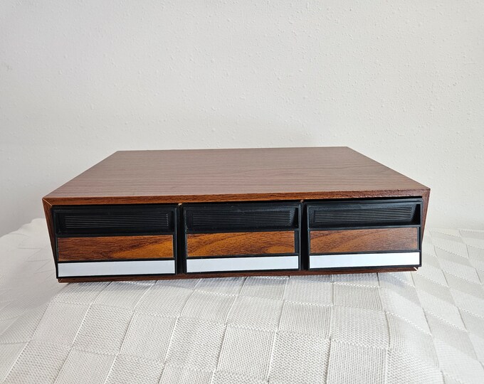 Woodgrain Cassette Tape Storage 36 Tape Capacity Etsy