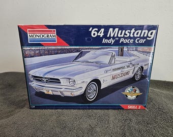 NOS Revell Monogram 1964 Ford Mustang Indy Pace Car Convertible Model Car Kit, 1:24 Scale, Ages 10+