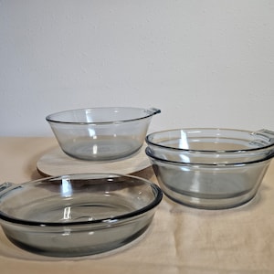 Pyrex Flameware Saucepans & Skillet, Set of 4, 817, (2)832, and 833