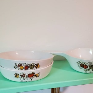 Variety of Corning Ware Spice of Life Cookware, Le Persil & Sauge, Two Casseroles - 5Qt and 1.5Qt