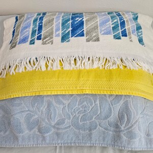 Vintage Bath Towel Set: Floral, Yellow, Striped Mismatched Towels