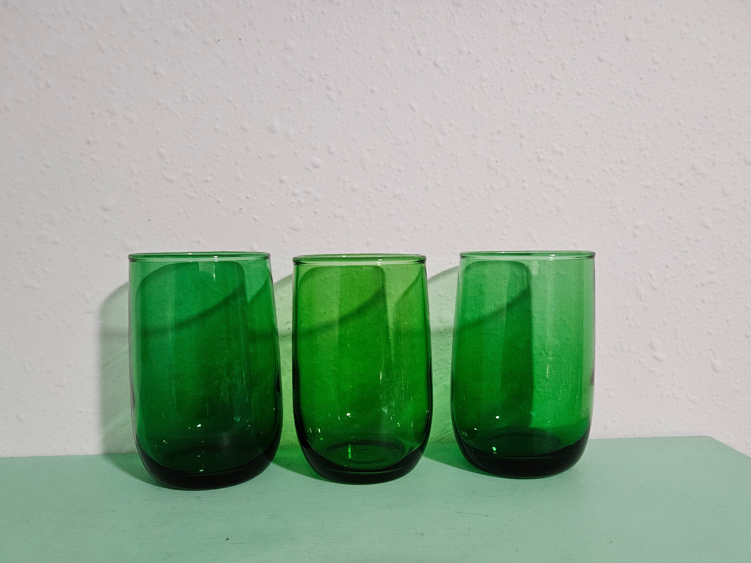 Joeyan Small Water Juice Glass Cups,Vintage Green Colored Drinking  Glasses,Pretty Embossed Kitchen G…See more Joeyan Small Water Juice Glass
