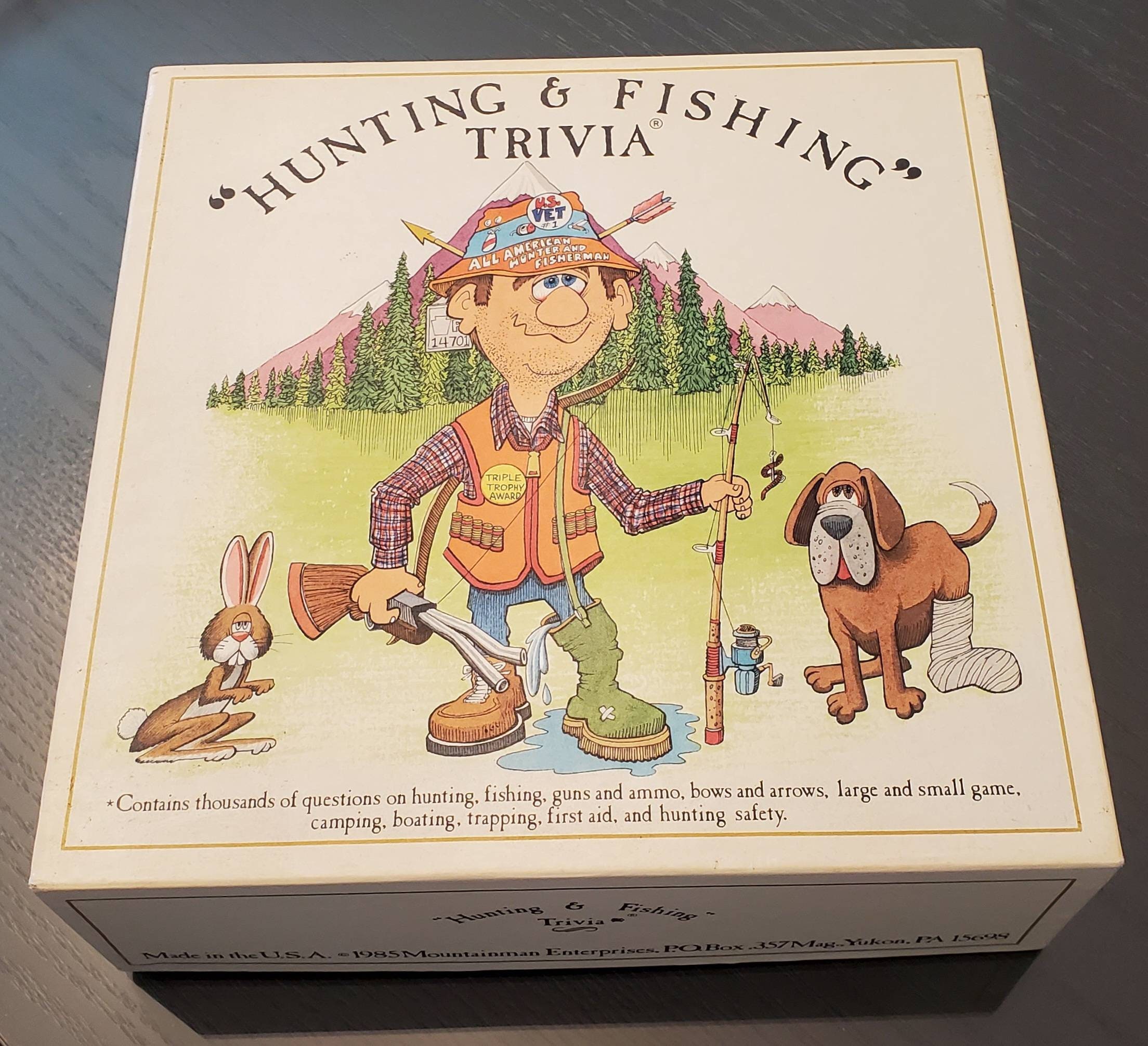 1980s Hunting & Fishing Trivia Board Game, Yukon Pennsylvania 
