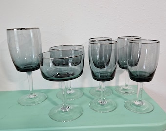 Gorham Crystal in Midnight Mist, Choose From Champagne, Water Goblet, or Wine Glasses