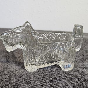 LE Smith Scottie Dog Clear Glass Creamer