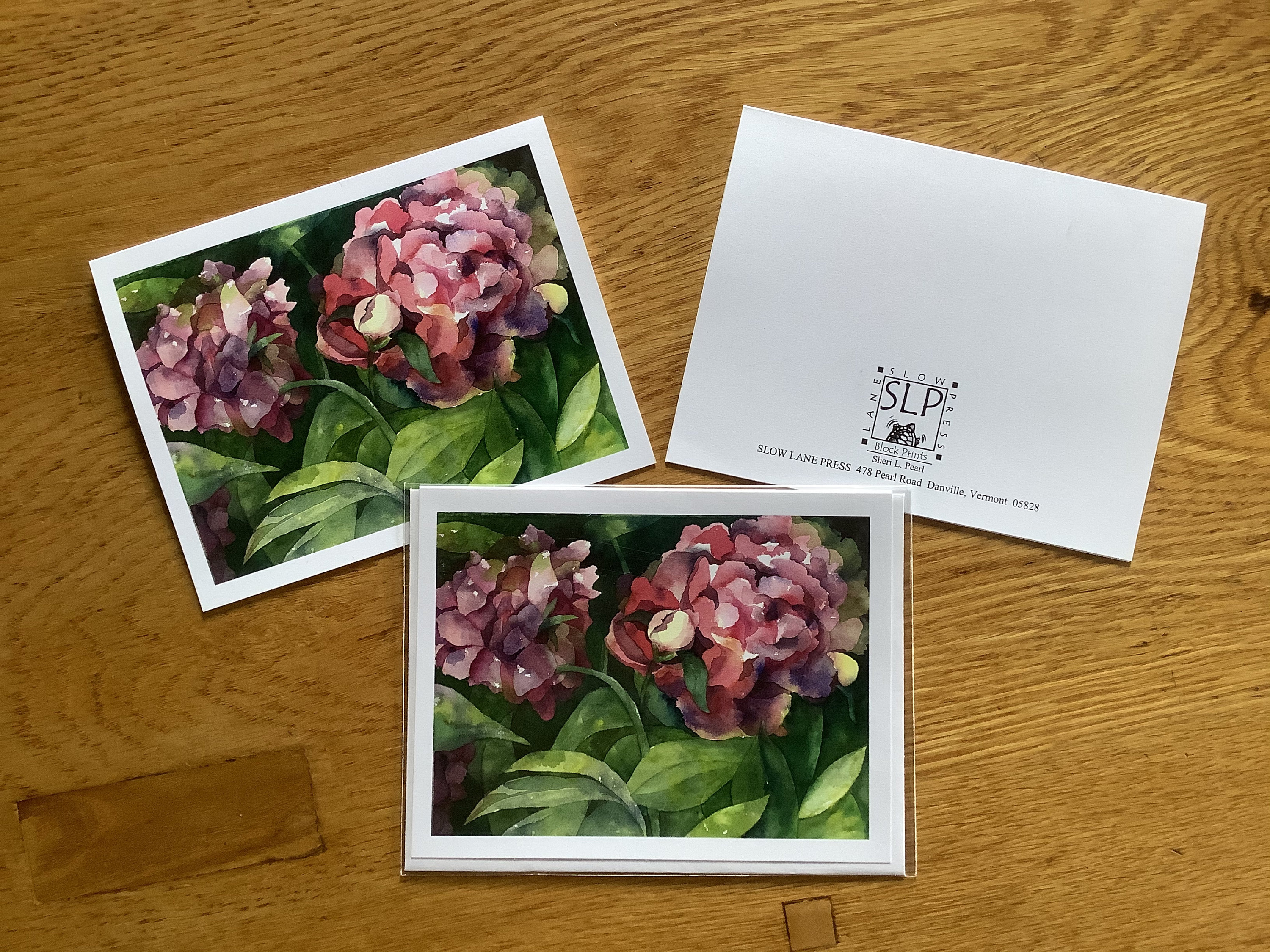 Peony Watercolor Note Cards Watercolor Card Original Art - Etsy