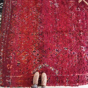 Vintage berbermatta, gammal antik marockansk matta, ullmatta, naturlig ull, bni Mguild bild 6