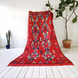 Vintage Berber carpet, old antique Moroccan carpet animal-free, cotton, nomad carpet XXL
