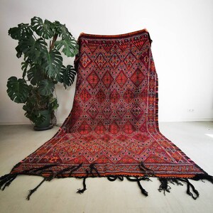 Vintage berbermatta, gammal antik marockansk matta, ullmatta, naturlig ull, bni Mguild bild 5