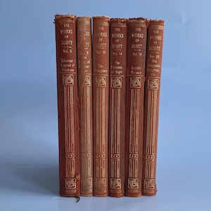 Sir Walter Scott Book Set 1901 Leather Bound: Antique Literary Collection