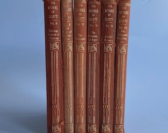 Sir Walter Scott Book Set 1901 Leather Bound: Antique Literary Collection