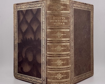 Walter Scott Poetical Works, Bart Antique Illustrated Book: 1868 Authors Edition Adam Charles Black