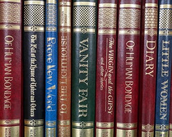 Great Writers Bibliothek - Dekorative Hardcover Bücher - 1980er Jahre Vintage Klassische Literatur - Kaffeetisch Klassische Buch Geschenke