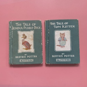 Vintage Beatrix Potter Books: Jemima Puddle-Duck & Tom Kitten, 1935 American Print