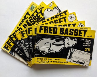 Vintage Fred Basset Comic Strip Books - Alex Graham Daily Mail