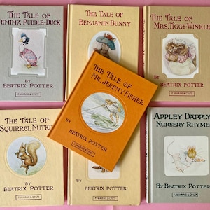 7 Beatrix Potter F Warne & Co Pastel Books - 1960s Beatrix Potter Bedtime Story - Jemima Puddle-Duck - Mrs Tiggy Winkle - Classic Books
