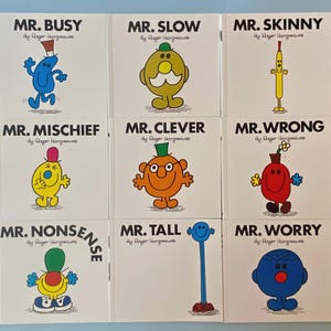 Mr Men 1990s Roger Hargreaves Books  - Original Vintage Mr Men Books - Mr Men Vintage Gift