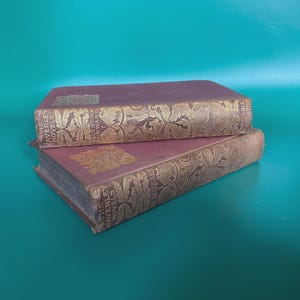 1895-96 Antique Waverley Novels: Red Cloth Gilt Binding, Walter Scott