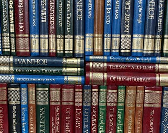 Vintage Classic Literature Books - 1980s Hardback Decorative Library