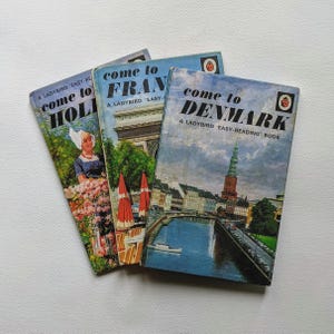 Vintage Ladybird Books: Come to Denmark, Holland, France - 1969-1971 Set
